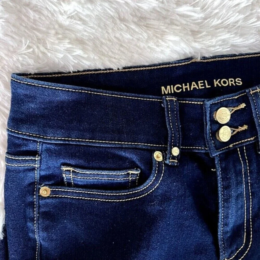 Michael‎ Kors High Waist Basics Straight Jeans Women's Size 2 Overdyed Indigo